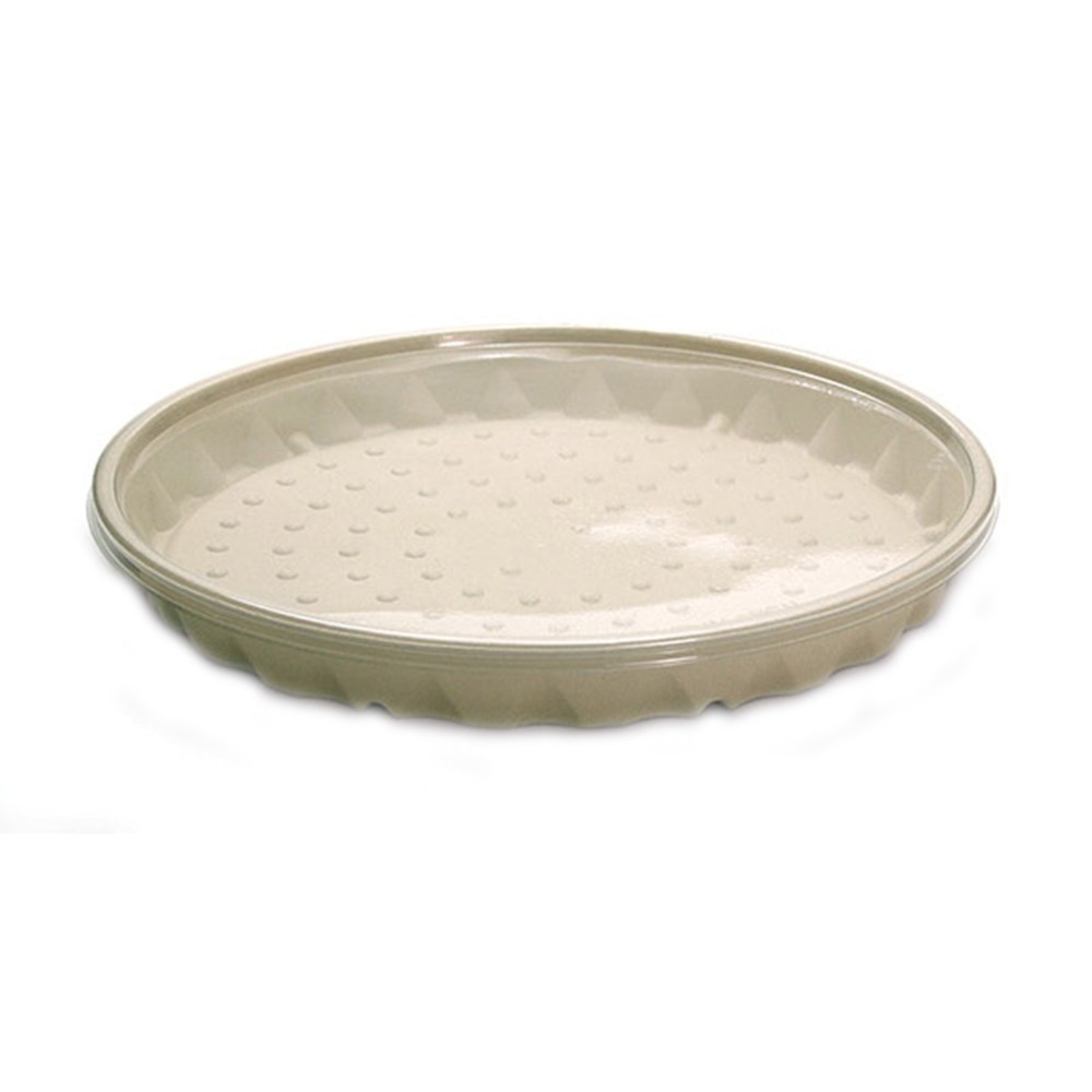 Ultra Green PET Tan Low Profile Round Dome Lid Only, 15.7 x 15.7 x 1.1 inch -- 100 per case