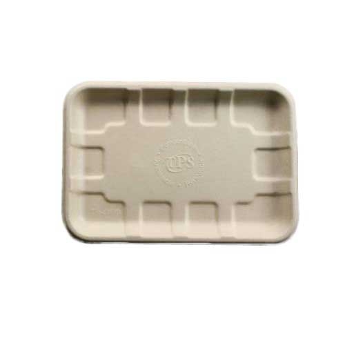 Total Packaging Solutions Tan Sugarcane Bagasse Tray, 8 x 5.75 x 0.6 inch -- 500 per case