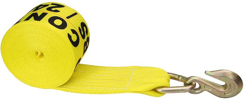 US Gargo Control Winch Straps with Grab Hook, 4 inch x 27 Feet