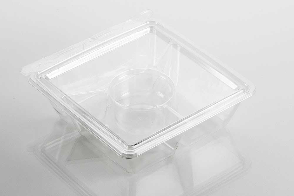 Lacerta 4 Compartment Square Tamper Evident Container, 22.5 Ounce -- 120 per case