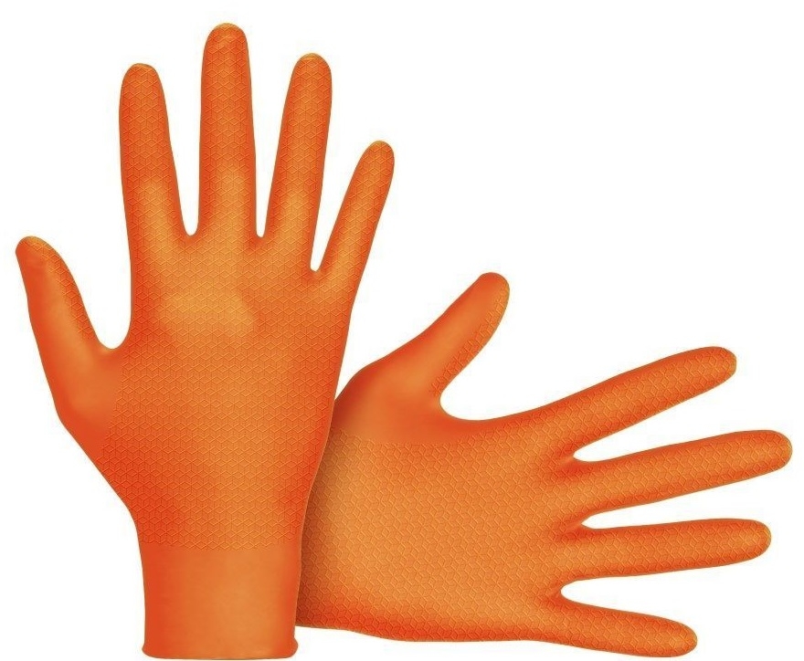 Sas Safety Corp Astro Grip Powder Free Orange 7 Mil Nitrile Exam Grade XL Disposable Gloves -- 1000 per case