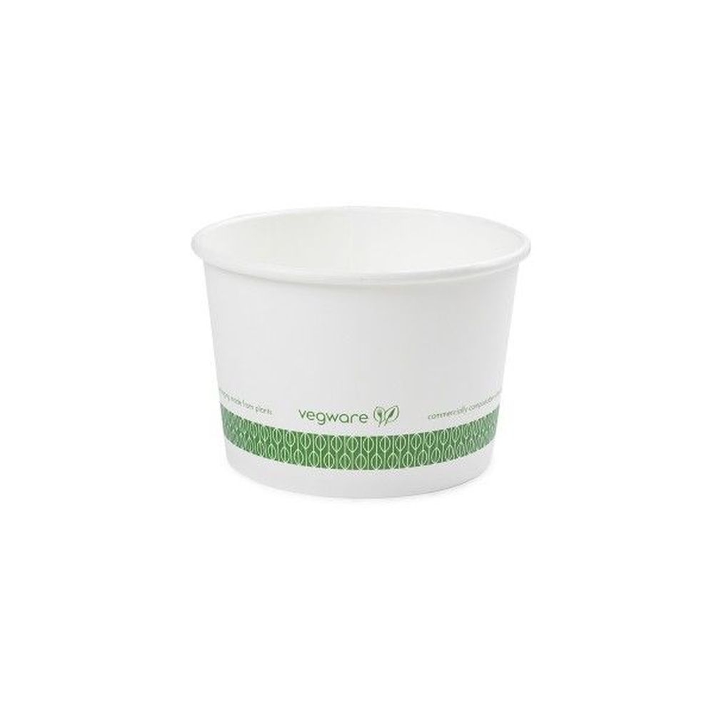 Vegware 115-Series White Compostable Soup Container, 16 Ounce Capacity -- 500 per case