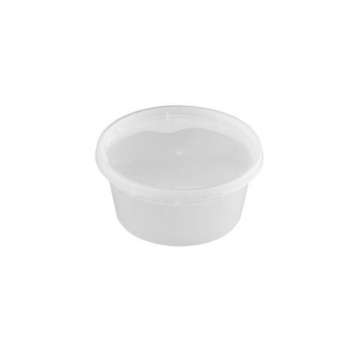Tiya Premier Essential Clear Polypropylene Deli Container with Lid - Combo, 12 Ounce Capacity -- 240 per case.