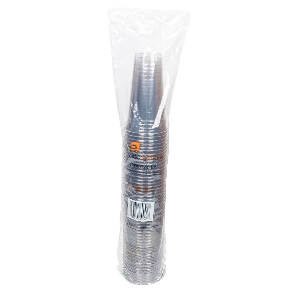 EcoSystems 100 Percent Post Consumer Clear PETE Cold Cup, 24 Ounce Capacity -- 600 per case.