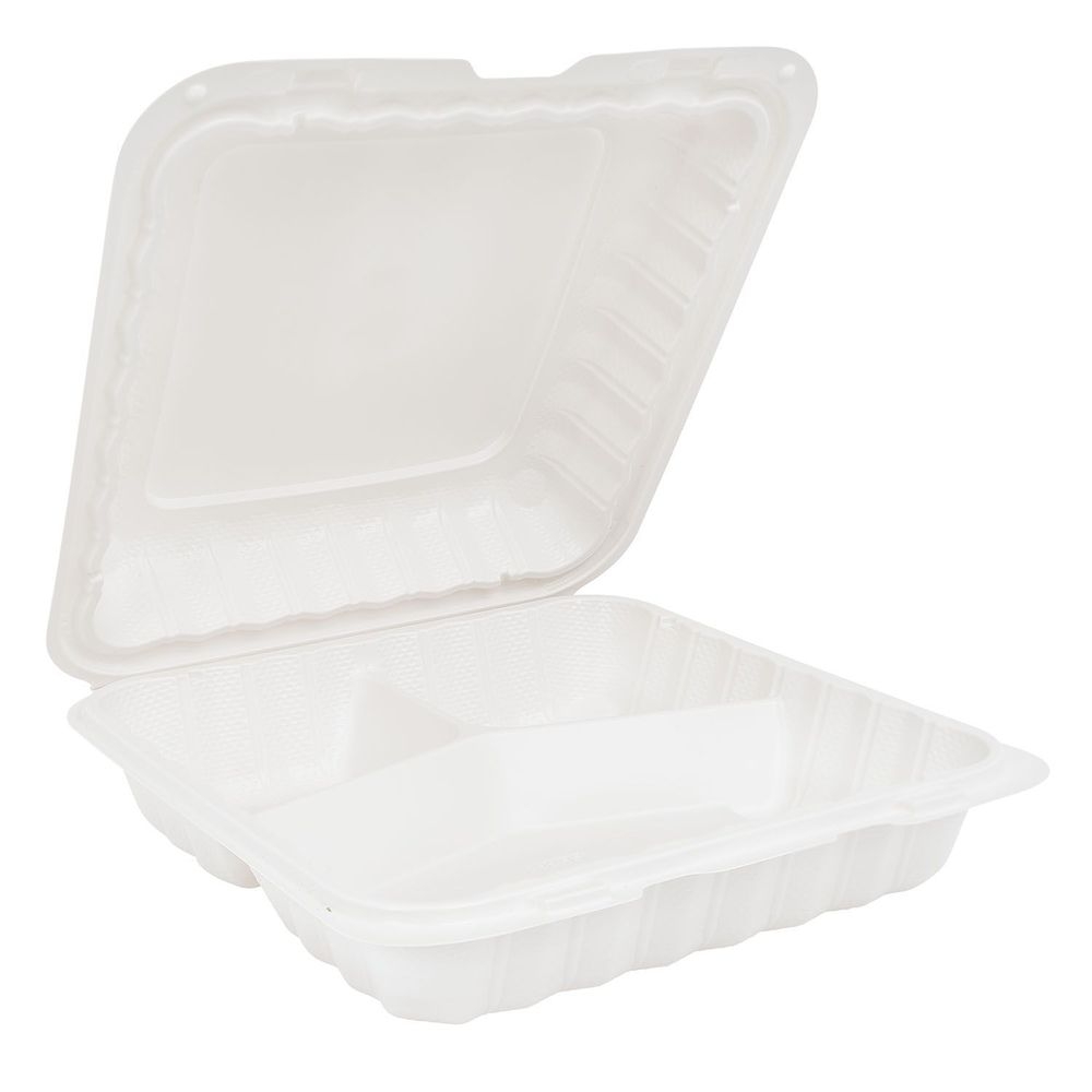 EcoSystems White 5 Compartment Molded Fiber School Tray -- 500 per case