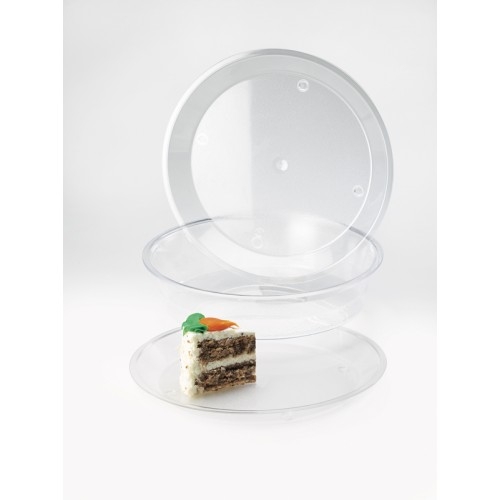 CalMil Round Shallow Tray, Black, 15 inch Diameter -- 4 per case.