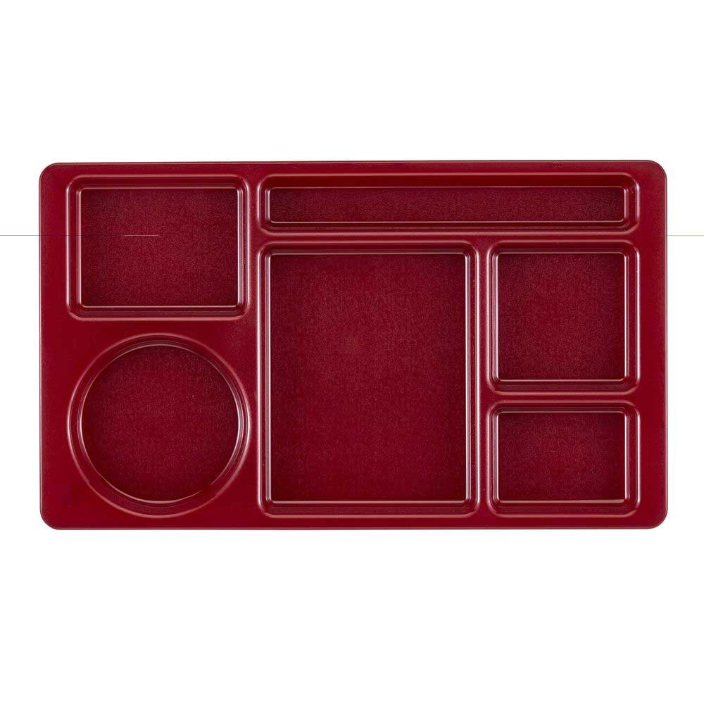 Cambro Co-Polymer Cranberry 2 x 2 School Compartment Tray, 15 x 9 inch -- 24 per case