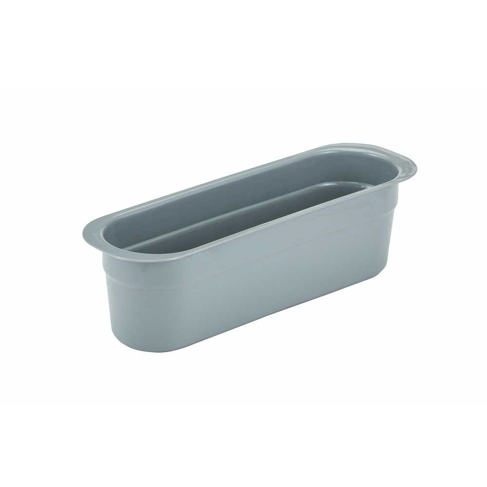 Cambro Cambox Light Gray Poly Cutlery Insert Box, 4 7/16 x 14 3/16 x 4 1/8 inch -- 12 per case