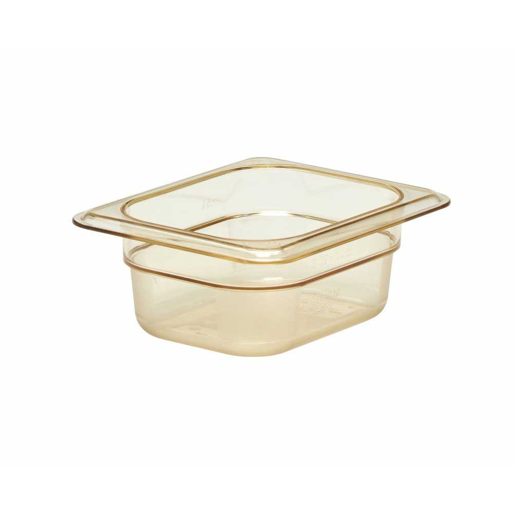 Cambro H-Pan One Eighth Size Amber High Heat Food Pan, 2 1/2 inch Pan Depth -- 6 per case