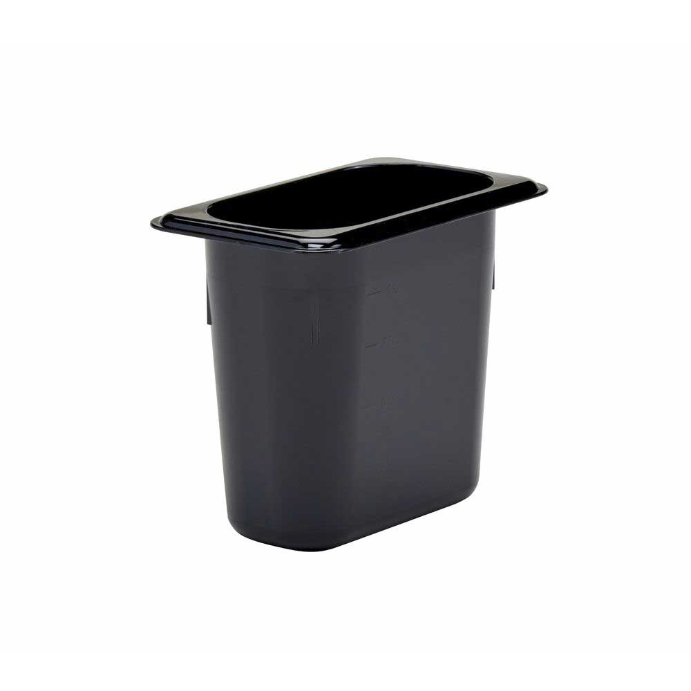 Cambro H-Pan One Ninth Size Black High Heat Food Pan, 6 15/16 x 4 1/4 inch -- 6 per case