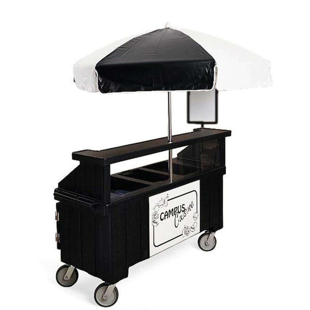 Cambro Camcruiser Black Vending Cart, 74 1/4 x 31 3/4 x 94 inch