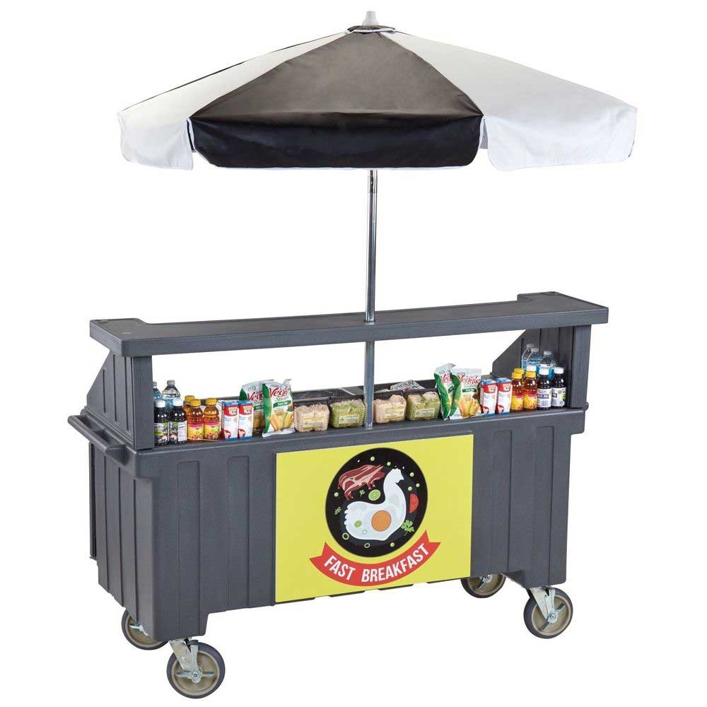 Cambro Camcruiser Granite Gray Vending Cart, 74 1/4 X 31 3/4 X 94 Inch