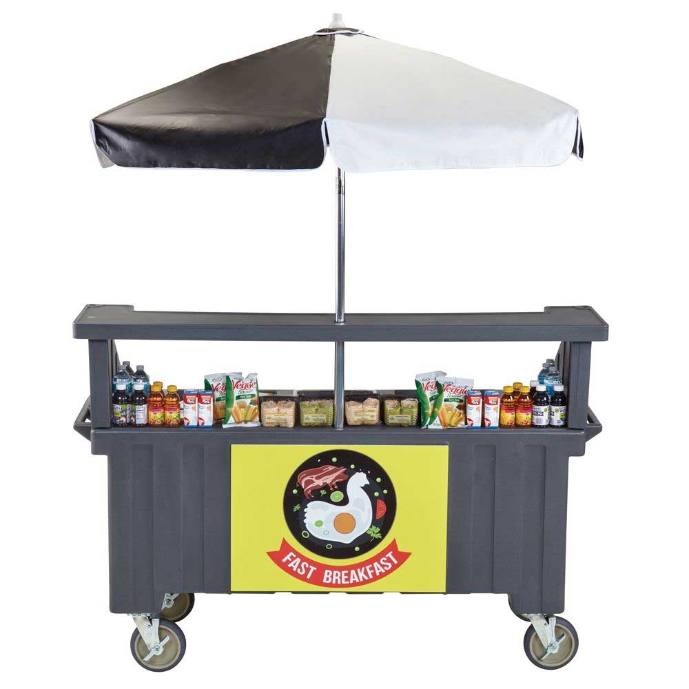 Cambro Camcruiser Granite Gray Vending Cart, 74 1/4 x 31 3/4 x 94 inch
