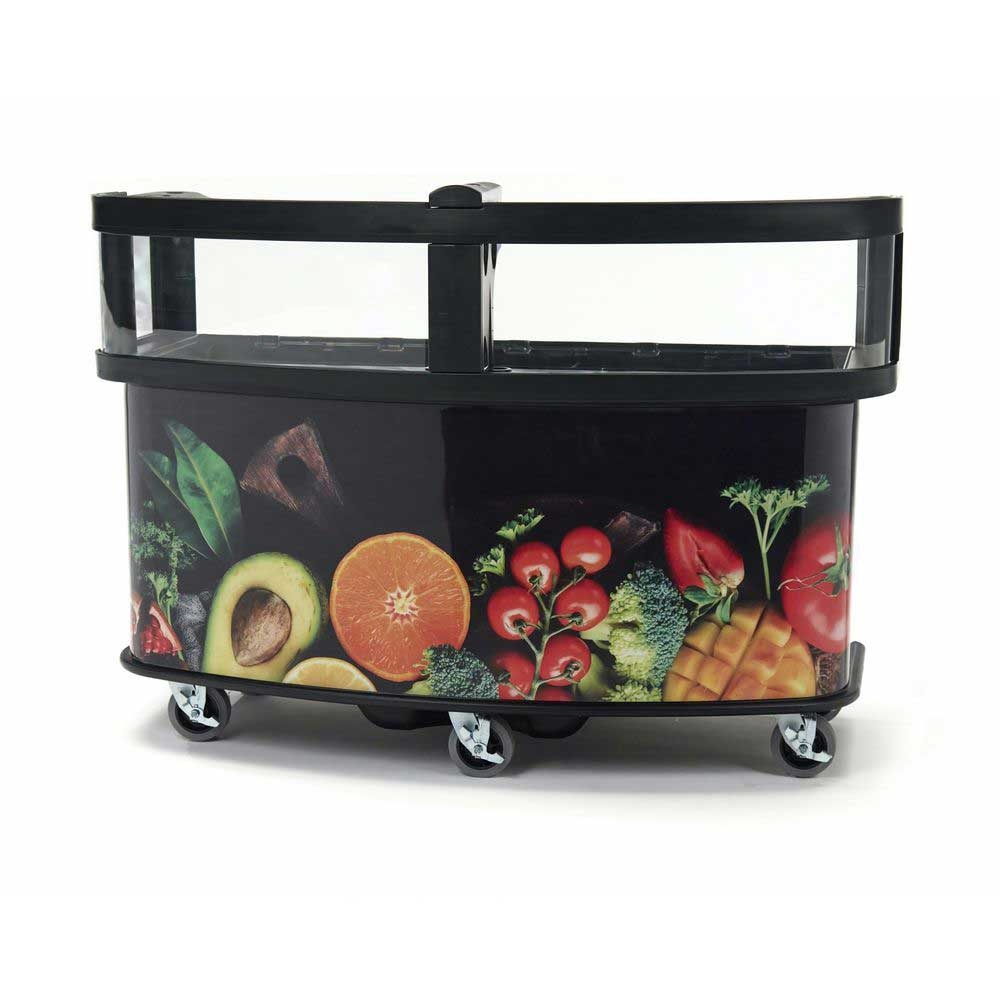 Cambro Fruit and Veg Wrap Base Unit Vending Cart with Safety Barrier, 75 x 33 1/2 x 53 1/8 inch