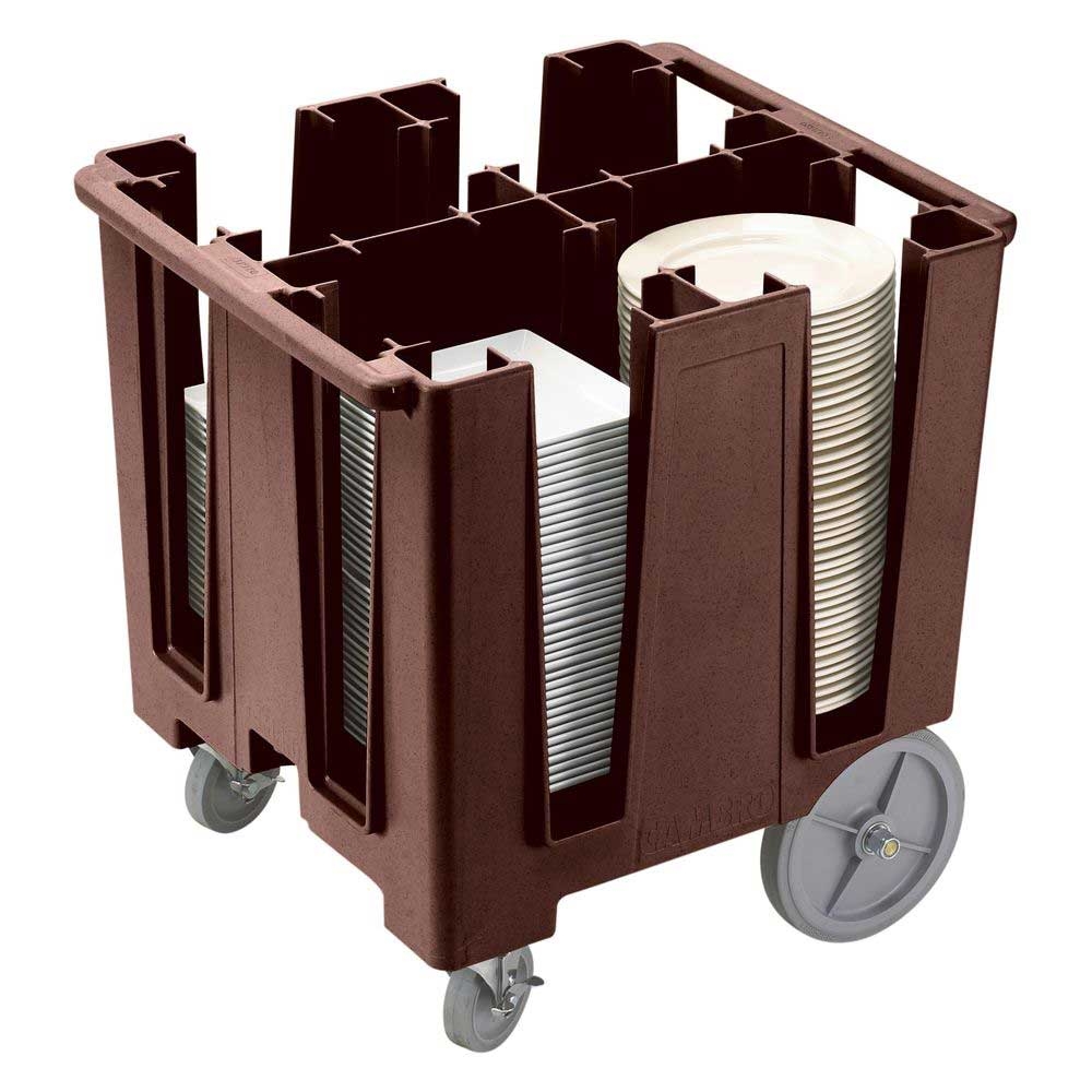 Cambro Dark Brown Versa 4 Column Dish Caddy, 27 x 30 1/2 x 31 3/4 inch