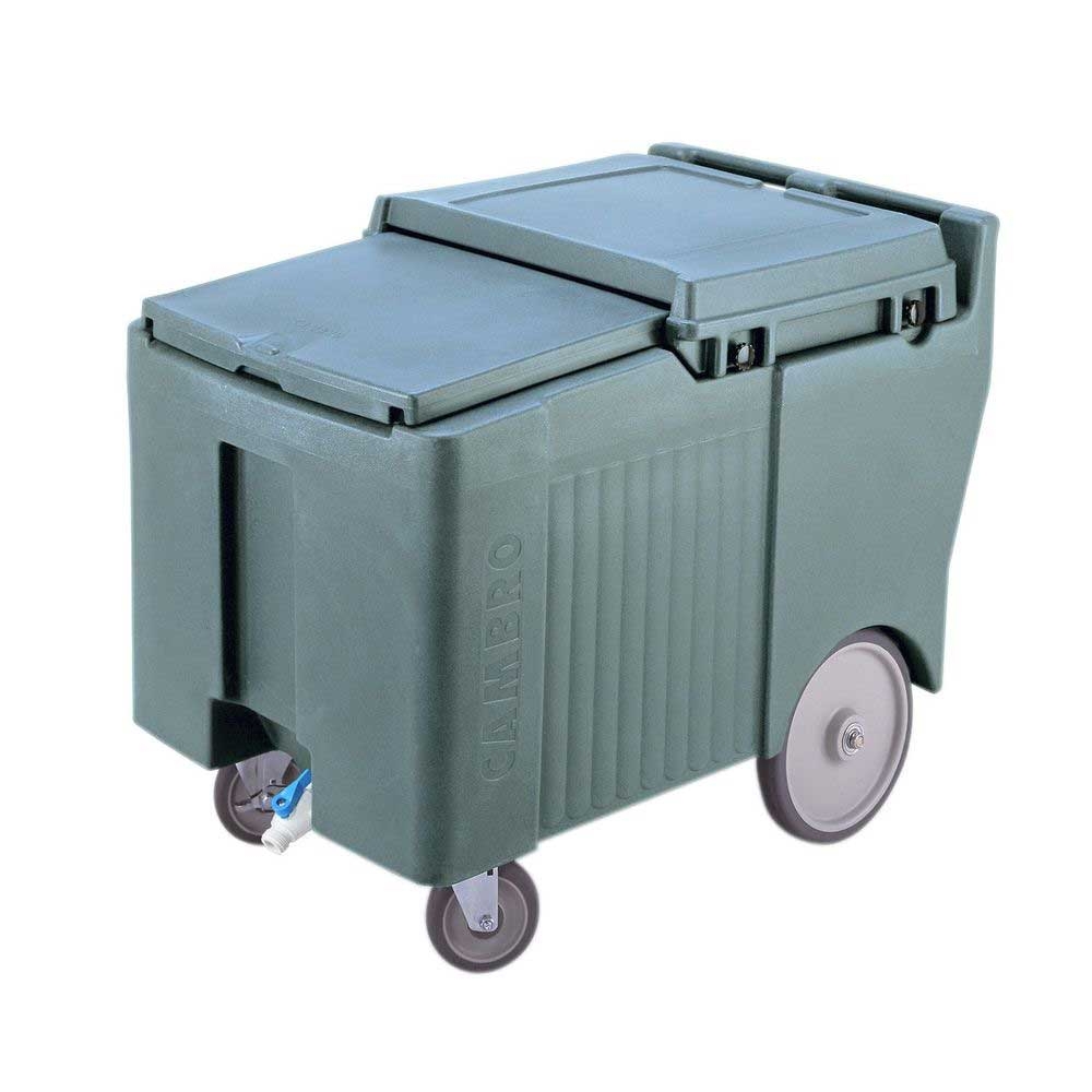 Cambro Standard Height Slate Blue Slidinglid Ice Caddy with Swivel and Easy Wheel Caster, 175 Pound Capacity