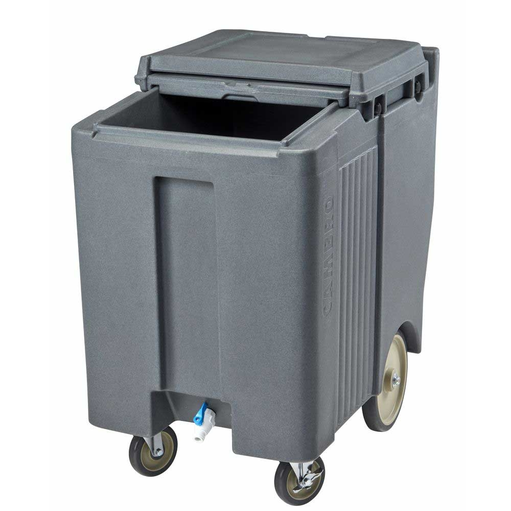 Cambro Tall Granite Gray Slidinglid Ice Caddy with Swivel and Easy Wheel Caster, 200 Pound Capacity