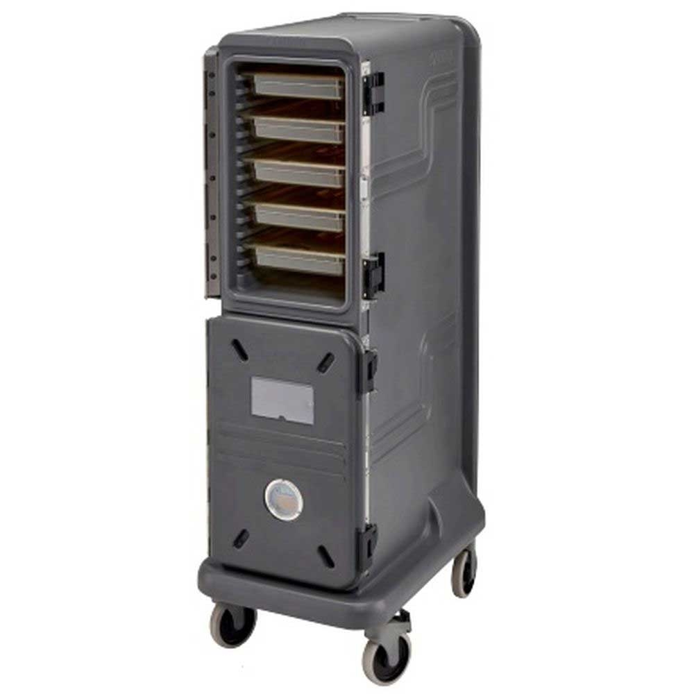 Cambro The Pro Cart Ultra Electric Insulated Charcoal Gray 2 Active Cold Compartment Food Pan Carrier, 22 x 34 x 67 inch