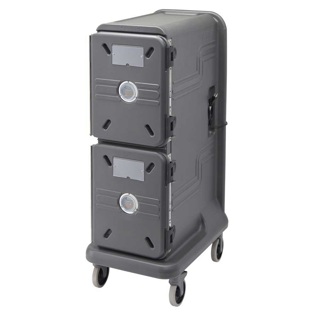 Cambro The Pro Cart Ultra Electric Insulated Charcoal Gray 2 Active Hot Compartment Food Pan Carrier, 21.9 x 34 x 59.1 inch