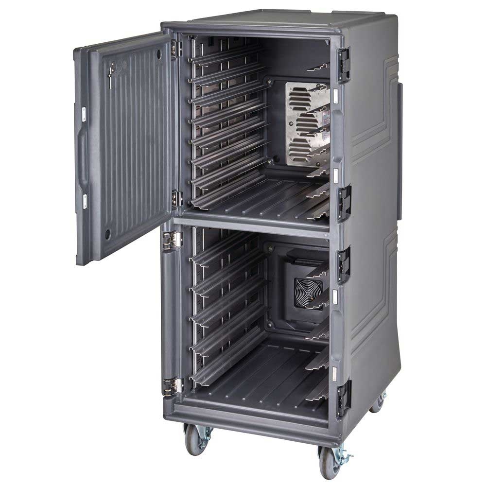 Cambro Pro Cart Ultra Charcoal Gray Tall 220 Volt Electric Hot/Cold Food Holding and Transport Cabinet, 28 x 36 1⁄2 x 66 inch