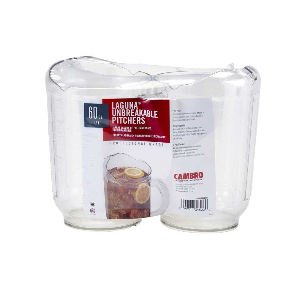 Cambro Camwear Laguna Clear Unbreakable Pitcher, 60 Ounce -- 6 per case