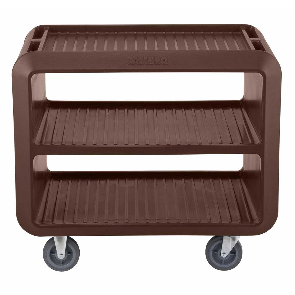Cambro Dark Brown Standard Service Cart Pro with 2 Rigid and 2 Swivel Casters with Brake, 41.5 x 23.8 x 37.1 inch