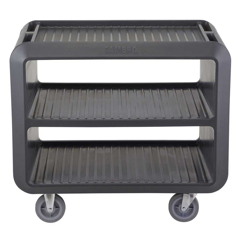 Cambro Charcoal Gray Standard Service Cart Pro with 4 Swivel Casters with Brake, 41.5 x 23.8 x 37.1 inch