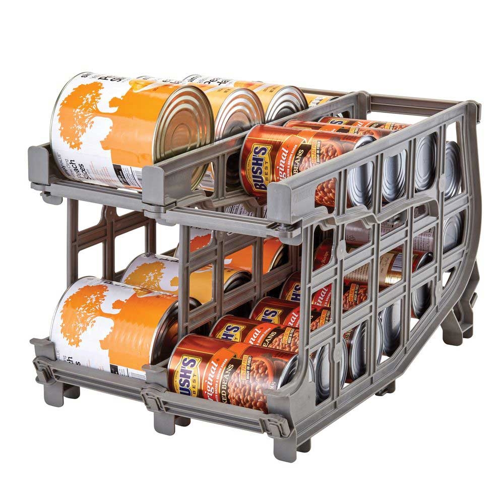 Cambro Brushed Graphite Ultimate Single Number 10 Can Rack, 26 x 9.25 x 15.5 inch