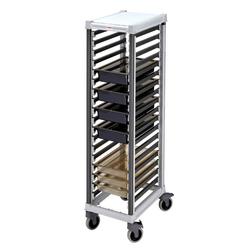 Cambro Camshelving Speckled Gray GN 1/1 Full Size Food Pan Trolley, 28.75 x 17.25 x 67.19 inch