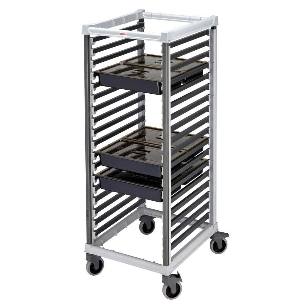 Cambro Camshelving Speckled Gray GN 2/1 Full Size Food Pan Trolley, 32.88 x 25.38 x 67.19 inch