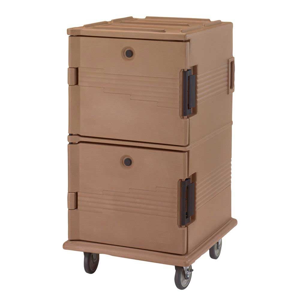 Cambro Non Electric Insulated Tamper Resistant Coffee Beige Ultra Food Pan Camcart with Security Package, 28 1/8 x 33 3/8 x 54 1/4 inch
