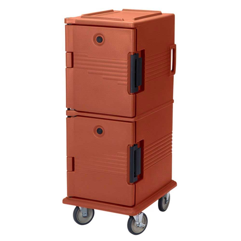 Cambro Non Electric Insulated Tamper Resistant Brick Red Ultra Food Pan Camcart with Security Package, 20 1/2 x 27 1/8 x 54 inch