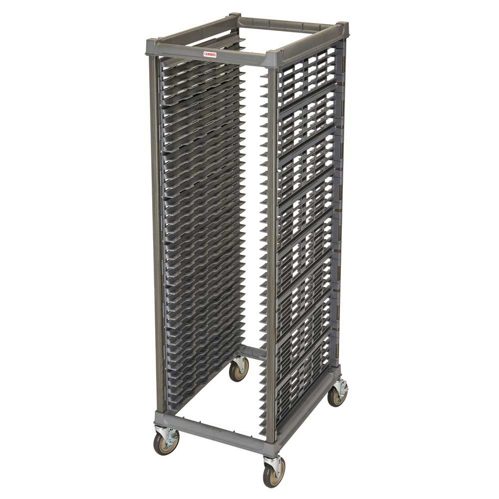 Cambro Camshelving Full Size Brushed Graphite Ultimate Sheet Pan Rack with 1.5 inch Rail Spacing and Metal Caster, 32.06 x 25.5 x 71.88 inch