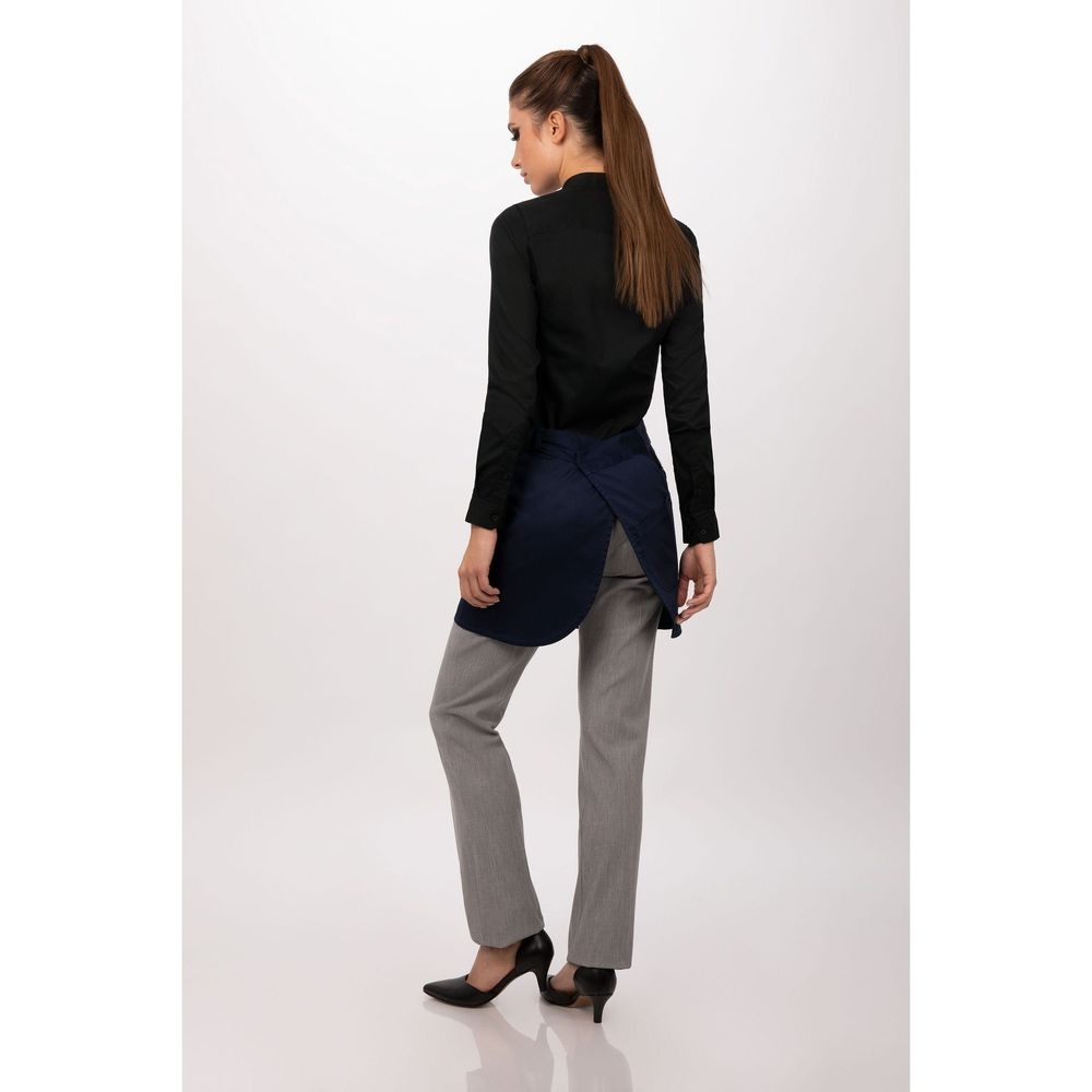 Chef Works Dark Navy Largo Half Bistro Apron for Unisex, 16.1 inch Long x 37.8 inch Wide