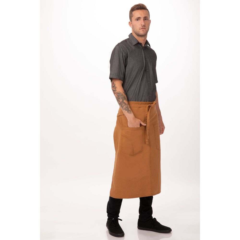 Chef Works Nutmeg Rockford Bistro Apron, 31 inch Long x 31 inch Wide