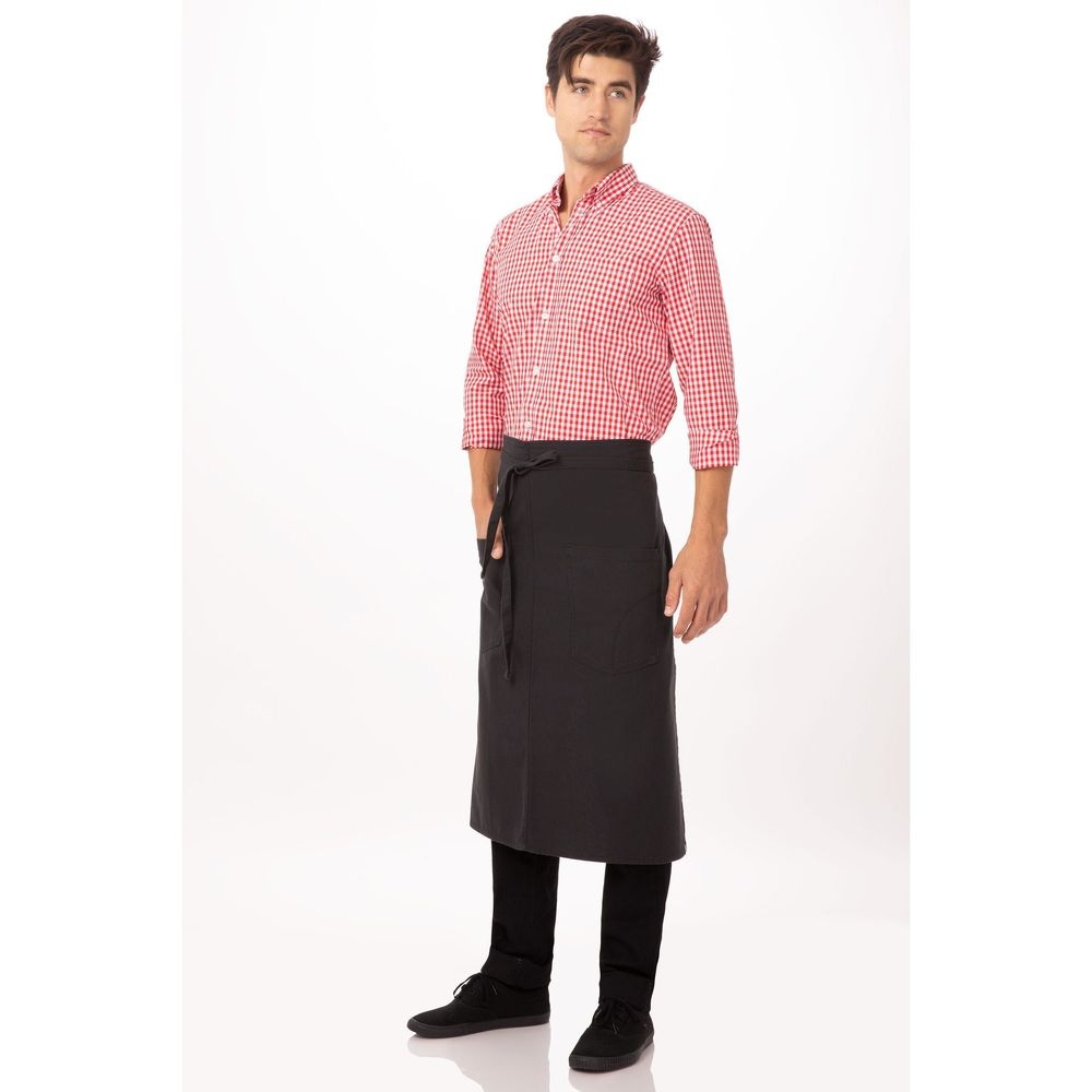 Chef Works Steel Grey Rockford Bistro Apron, 31 inch Long x 31 inch Wide