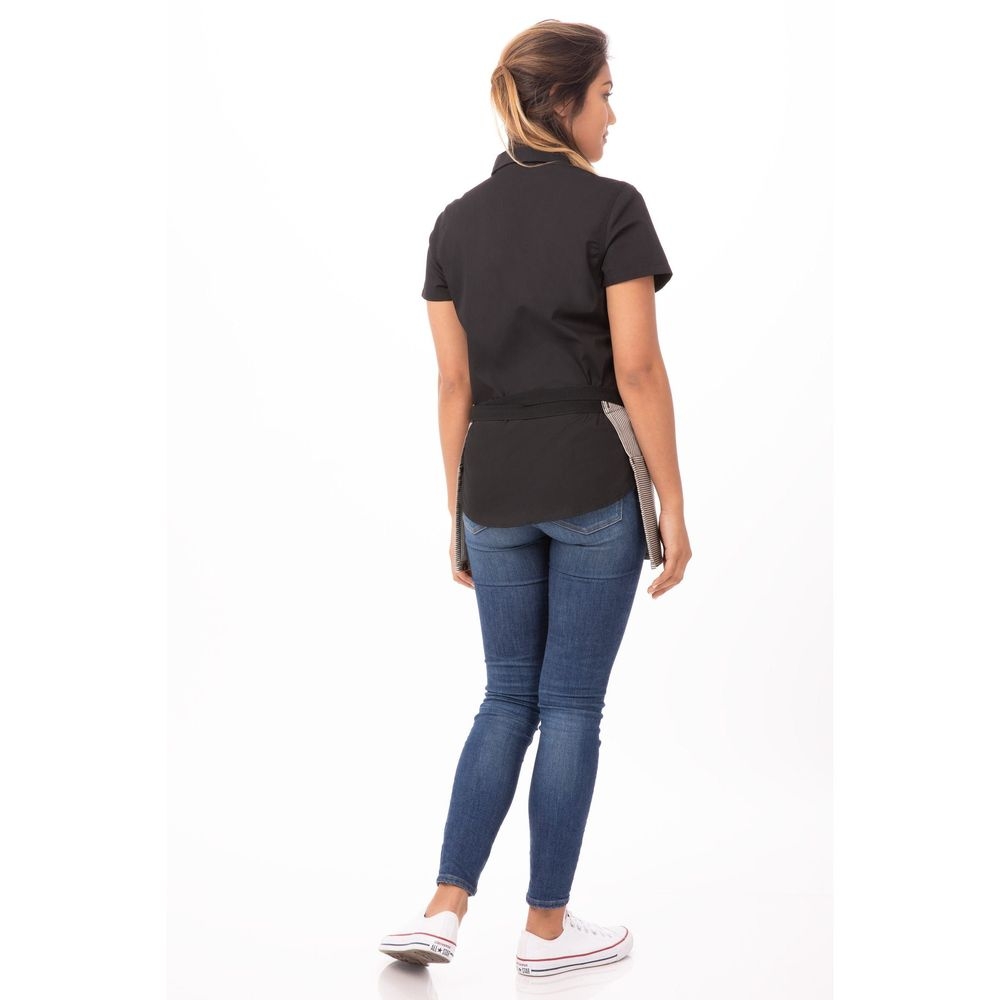 Chef Works Black Portland Waist Apron, 12 inch Long x 23 inch Wide