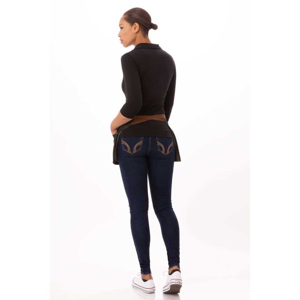 Chef Works Black Memphis Waist Apron, 12 inch Long x 23 inch Wide