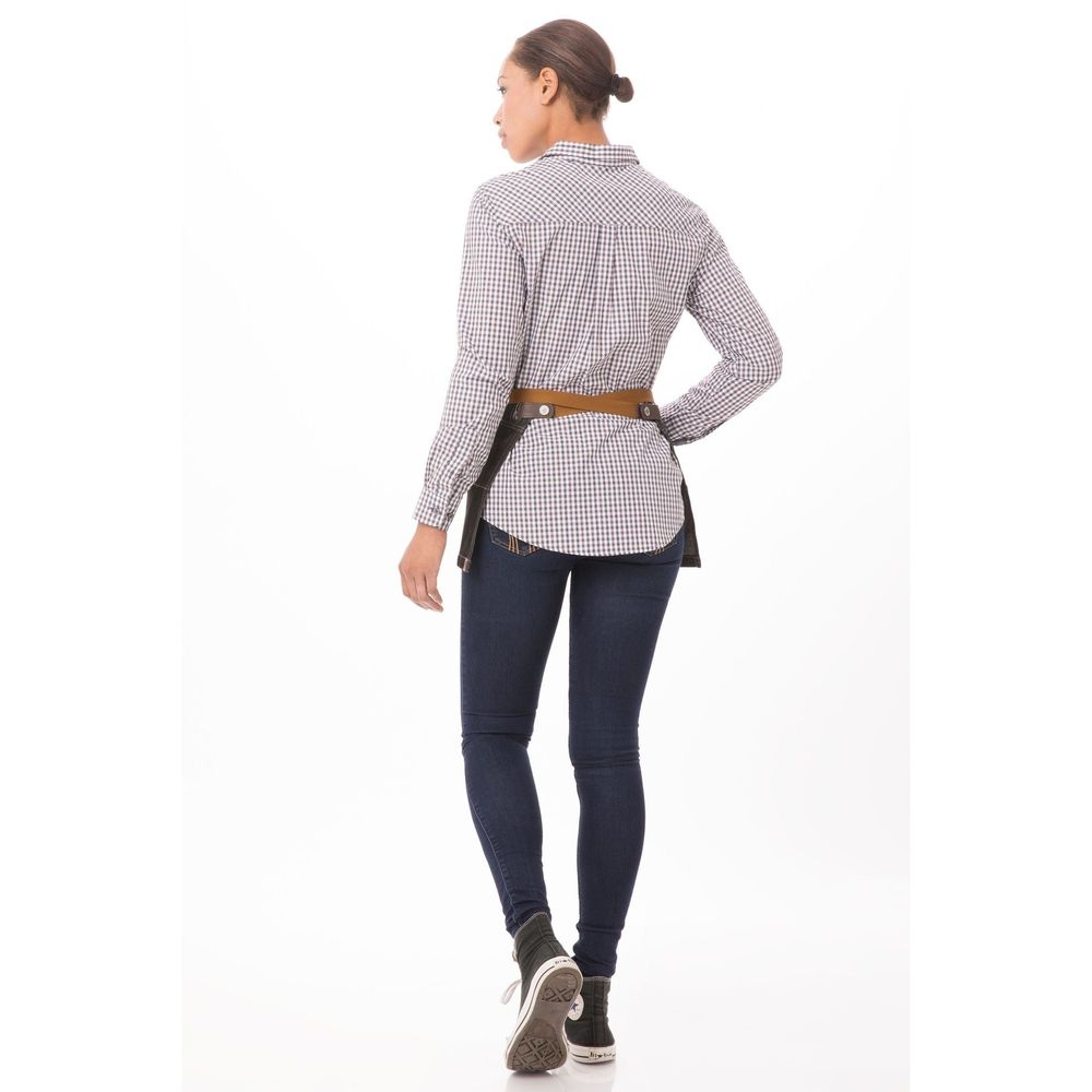 Chef Works Black Berkeley Waist Snap Apron for Unisex, 12 inch Long x 23 inch Wide