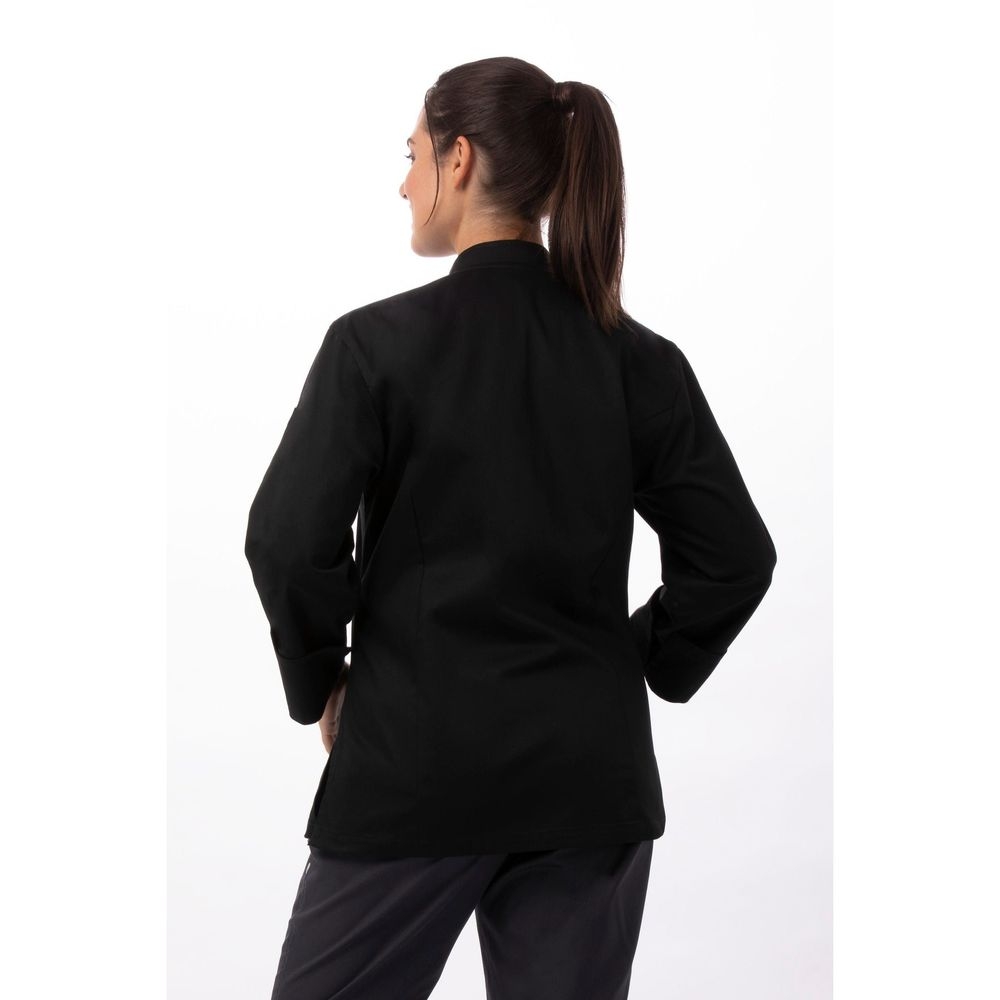 Chef Works Black Extra Small Classic Fit Le Mans Chef Coat for Women