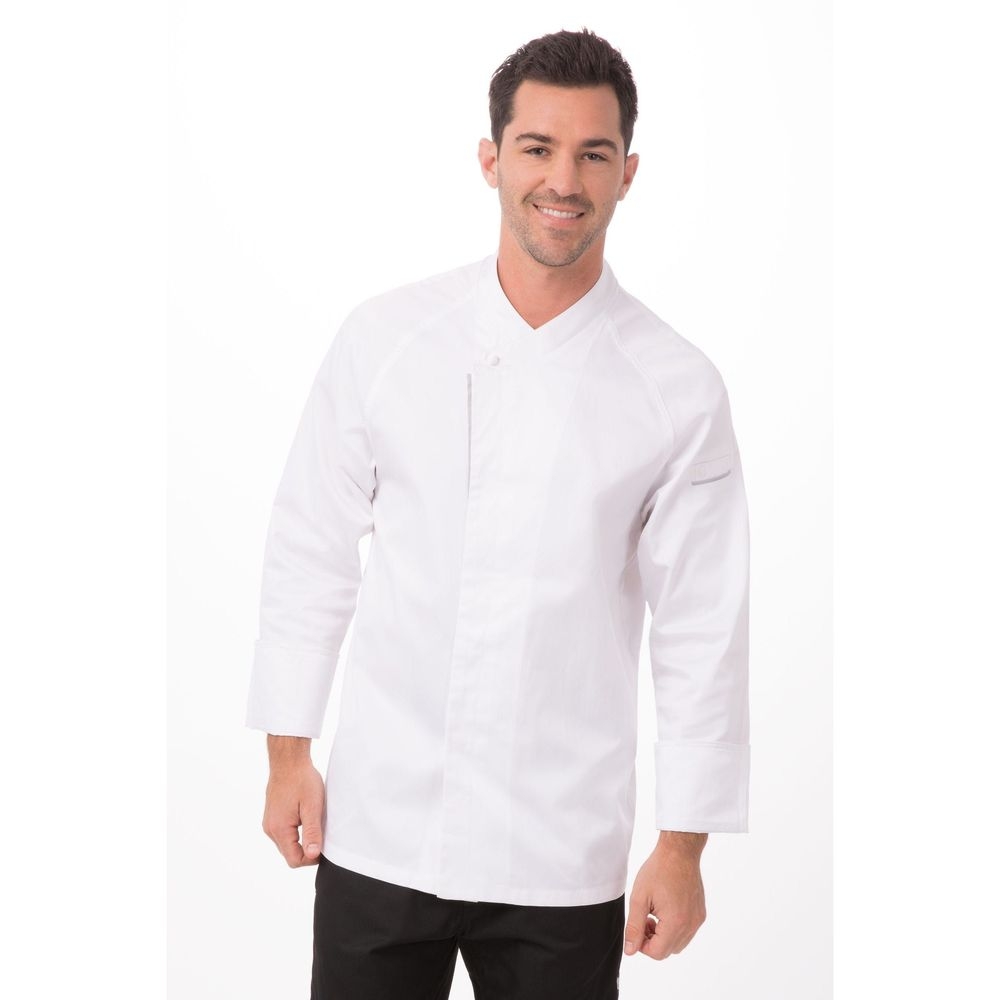 Chef Works White Modern Fit Trieste Premium Cotton Chef Coat for Unisex, 56 inch