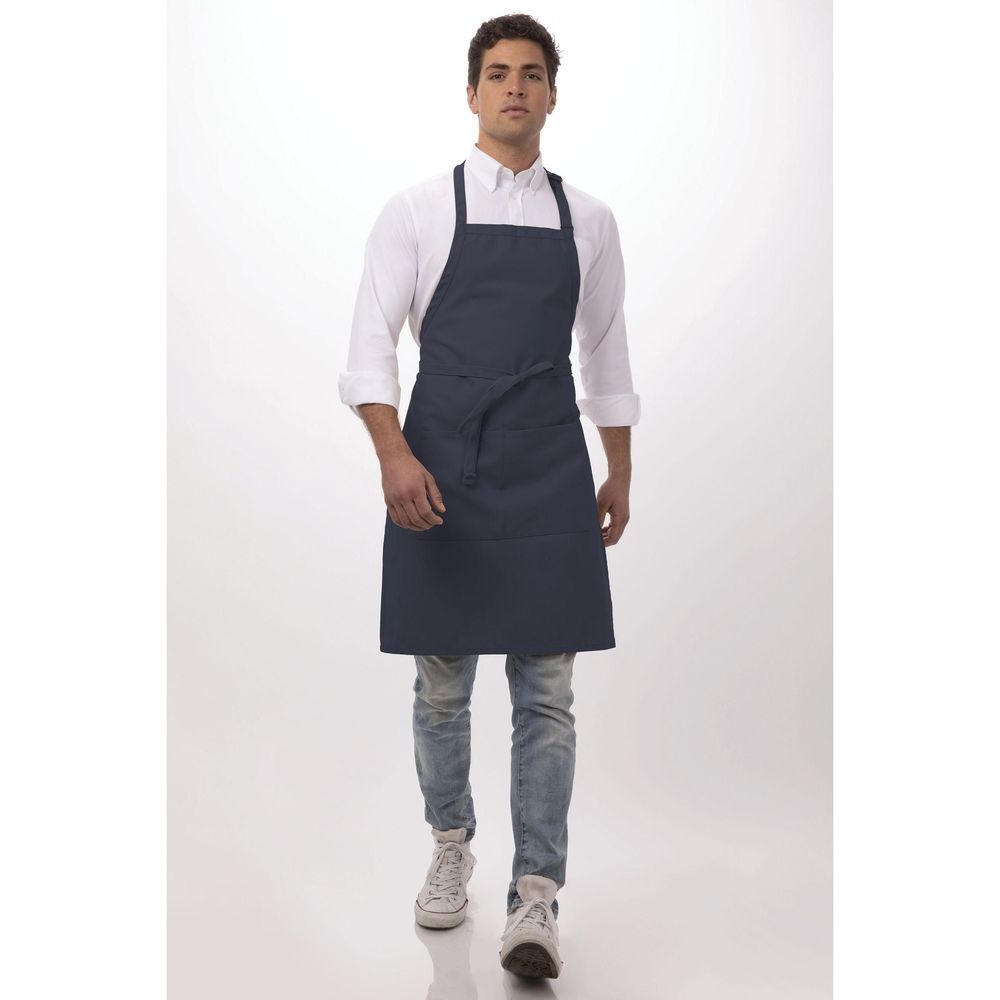 Chef Works Navy Butcher Apron, 34 inch Long x 24 inch Wide