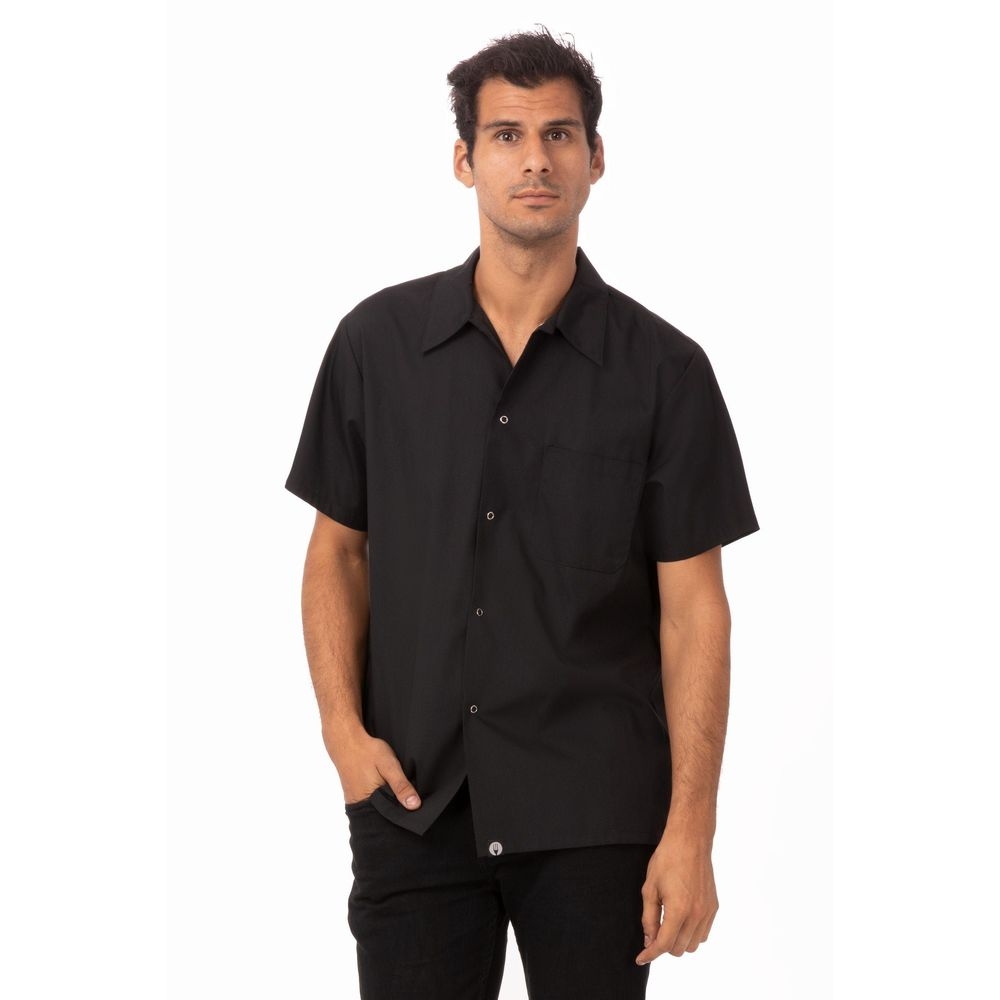 Chef Works Black Extra Small Classic Fit Utility Cook Shirt for Unisex