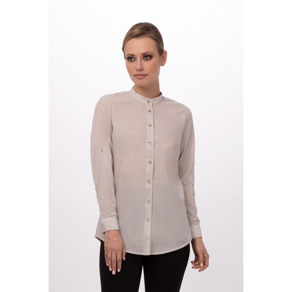 Chef Works Natural Extra Small Classic Fit Verismo Shirt for Women