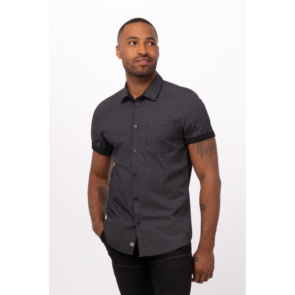 Chef Works Black 3XL Modern Fit Charleston Shirt for Men