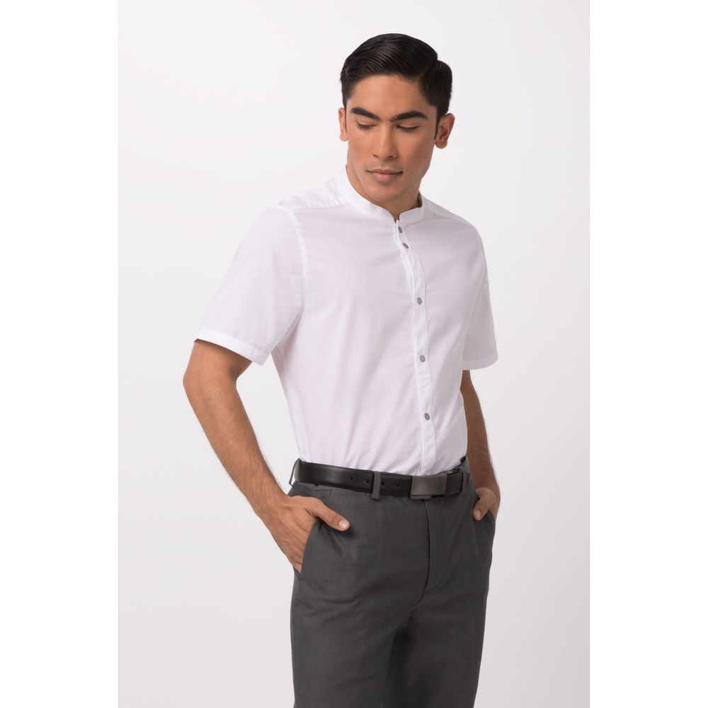 Chef Works White 3XL Modern Fit Seersucker Shirt for Men