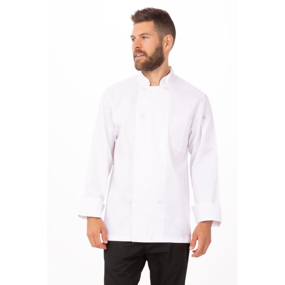 Chef Works White Medium Classic Fit Le Mans Chef Coat