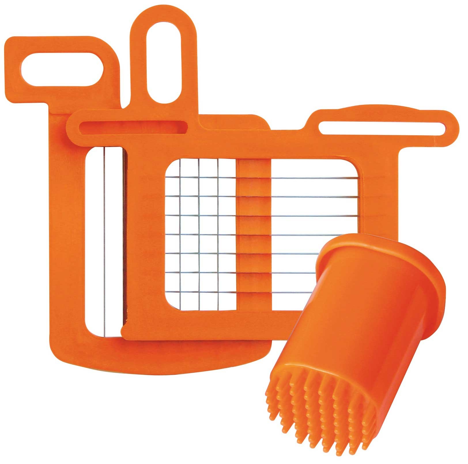 Dynamic Orange Grid Set with Pusher for Dynacube Manual Dicer, 1/4 x 1/4 inch