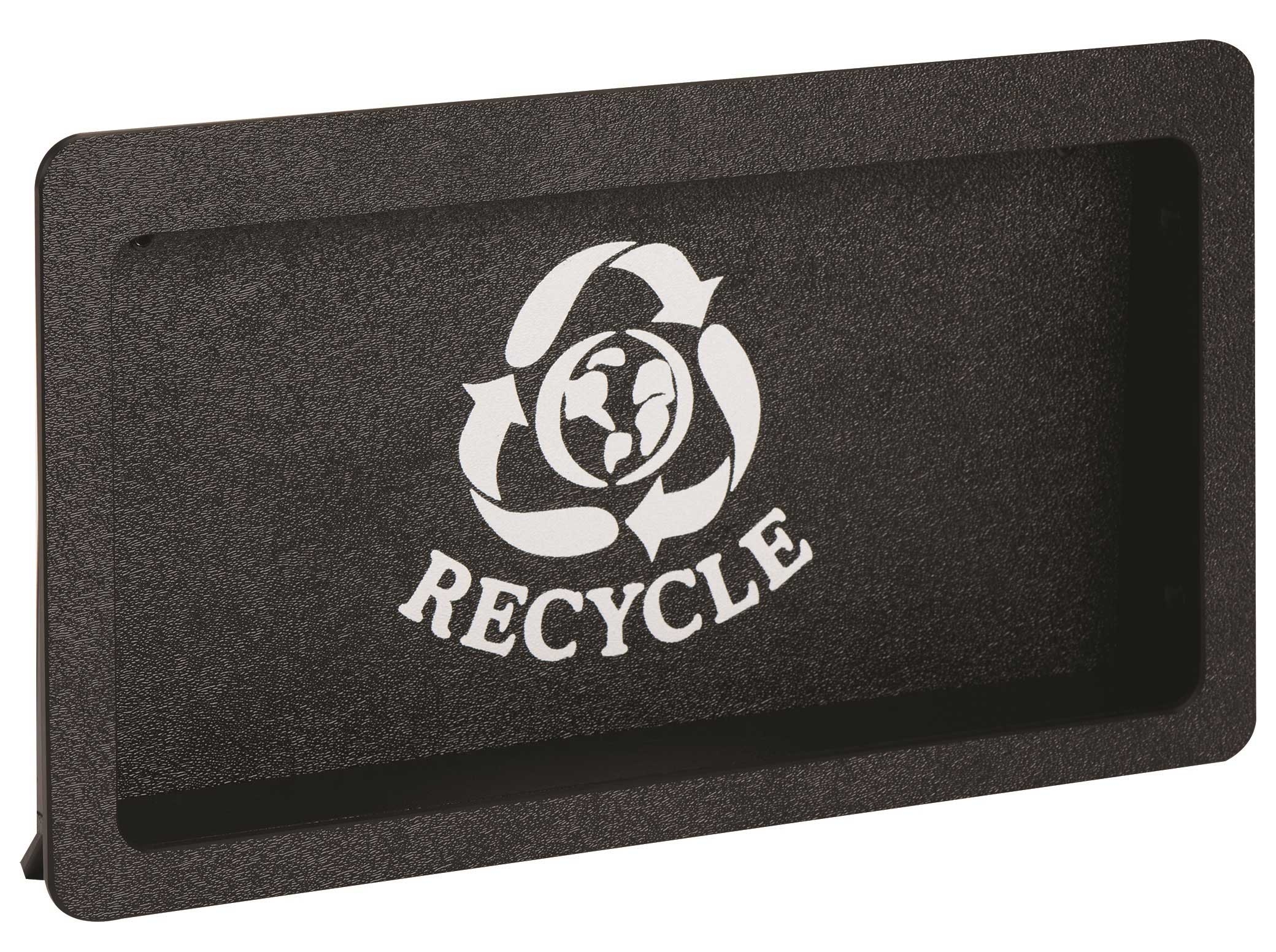 Dispense-Rite Black Polystyrene Medium Recycling Symbol Faceplate Built-in Trash Door