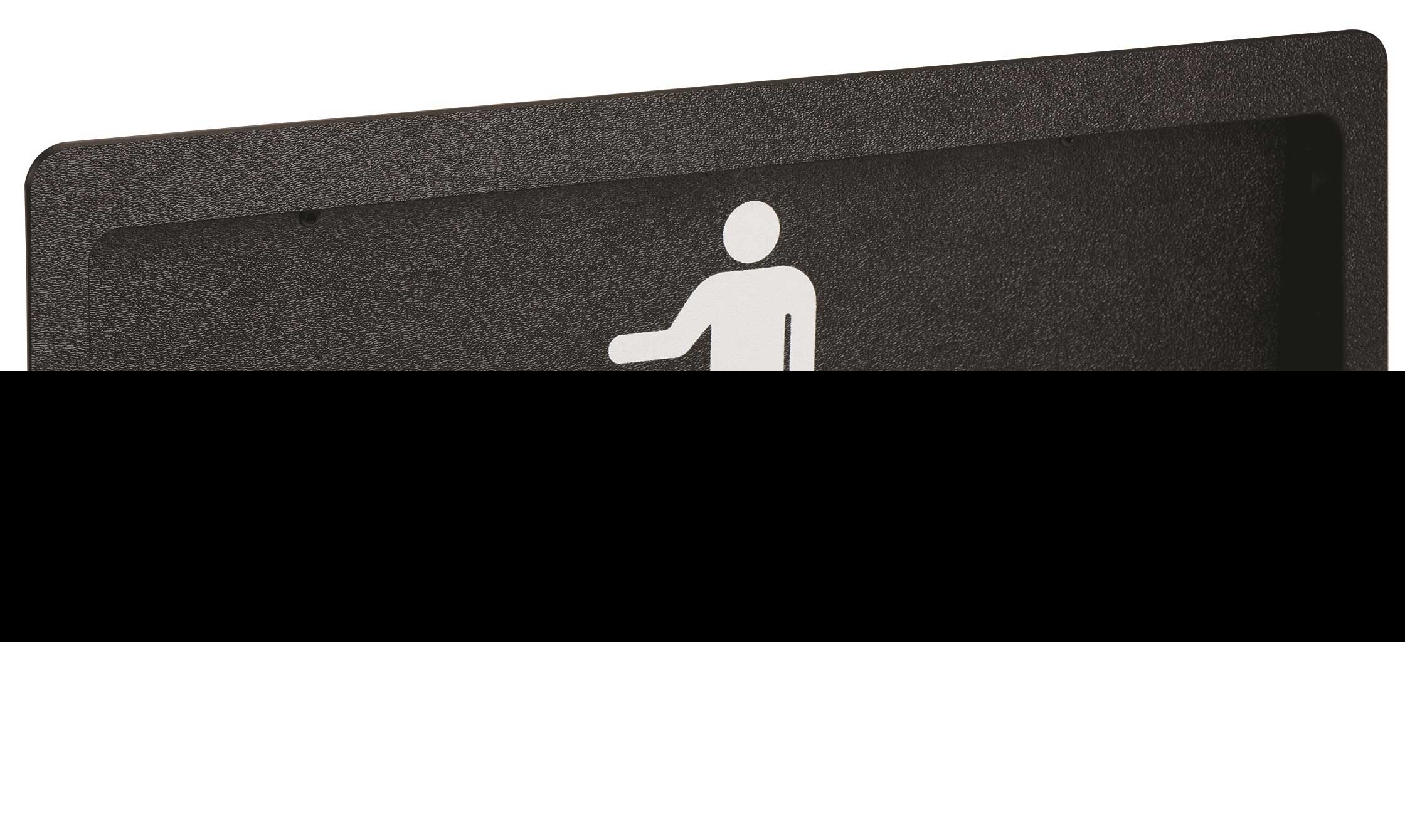 Dispense-Rite Black Polystyrene Large Trash Symbol Faceplate Built-in Trash Door